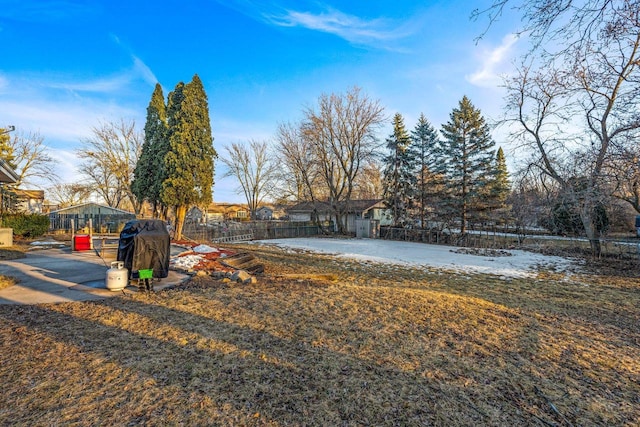 view of yard featuring fence