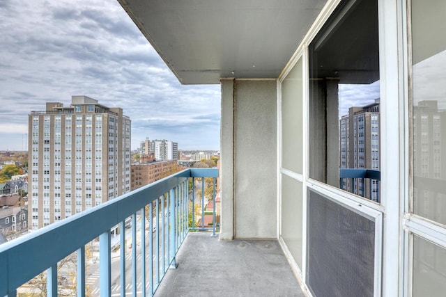 balcony with a view of city