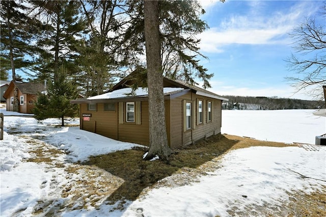 view of snowy exterior