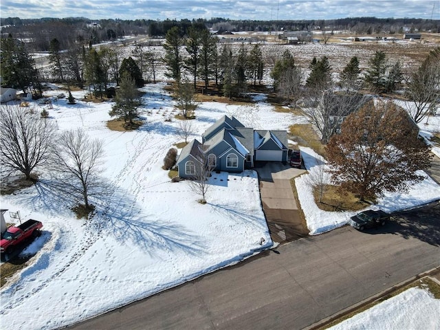 view of snowy aerial view