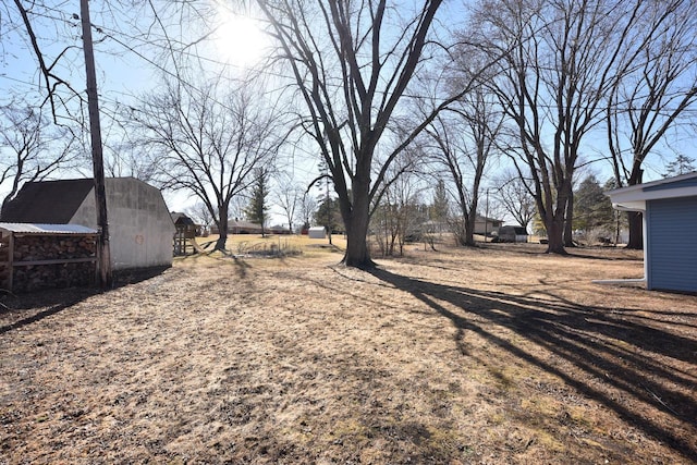 view of yard featuring an outdoor structure