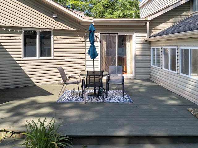 605 S Adams Ave, Marshfield, WI 54449 - wooden terrace featuring outdoor dining space