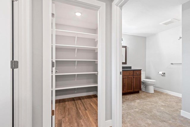 pantry with visible vents