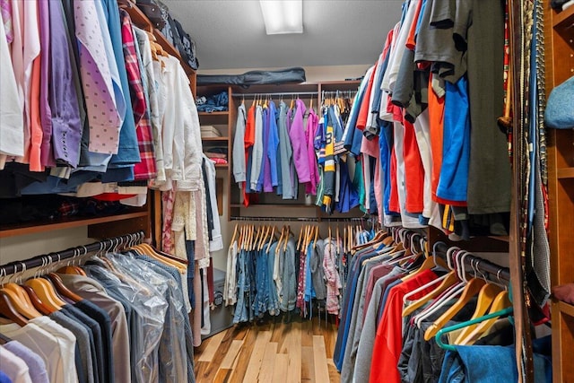 spacious closet featuring wood finished floors