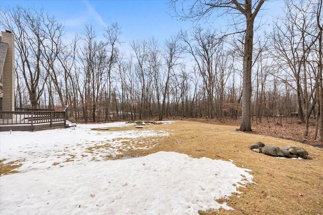 view of yard featuring a deck