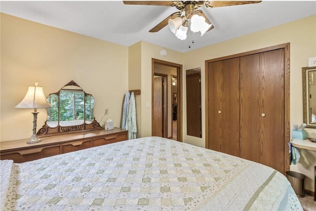 115 Pine Crest Rd, Balsam Lake, WI 54810 - bedroom with a ceiling fan and a closet