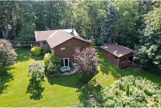 115 Pine Crest Rd, Balsam Lake, WI 54810 - aerial view featuring a wooded view
