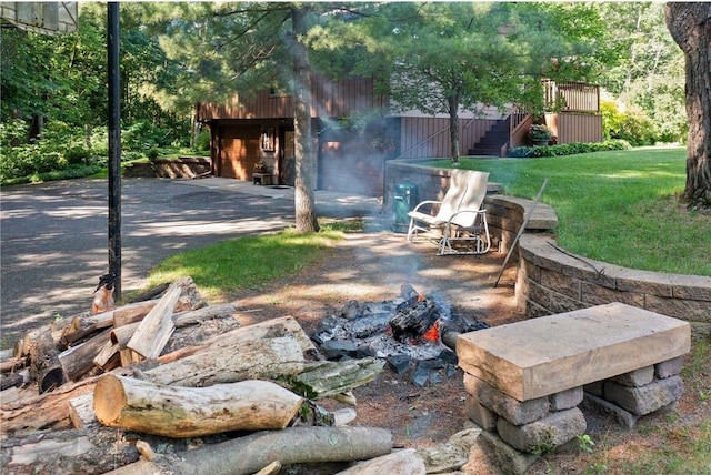 115 Pine Crest Rd, Balsam Lake, WI 54810 - view of yard featuring stairs