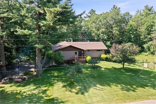 115 Pine Crest Rd, Balsam Lake, WI 54810 - view of yard with a deck and stairs