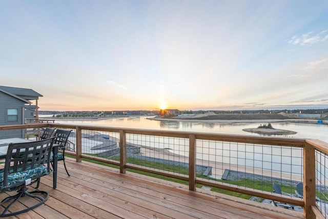 N8791 Lake Cabin Dr, New Lisbon, WI 53950 - wooden deck with a water view