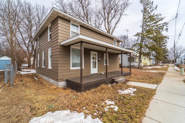 view of front of property with a porch