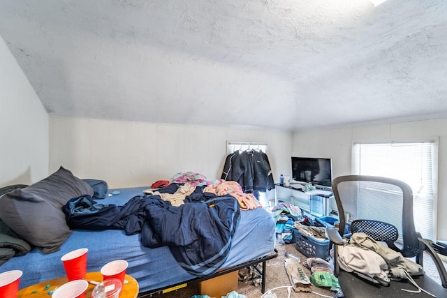 bedroom featuring a textured ceiling