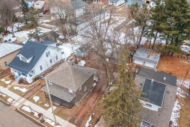 birds eye view of property with a residential view