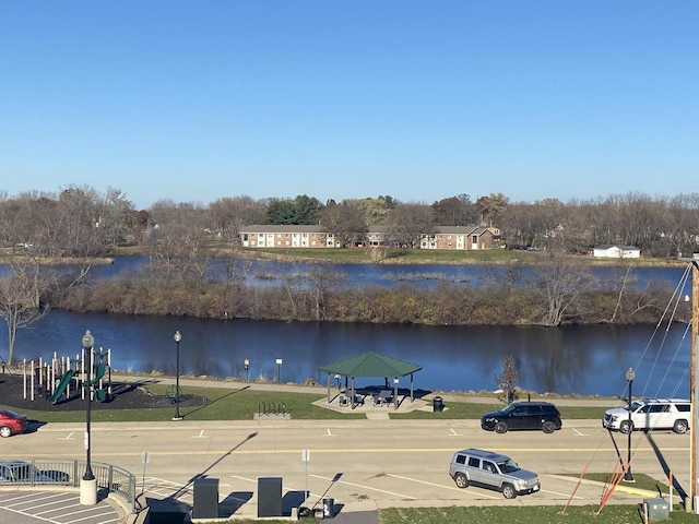 water view featuring a gazebo