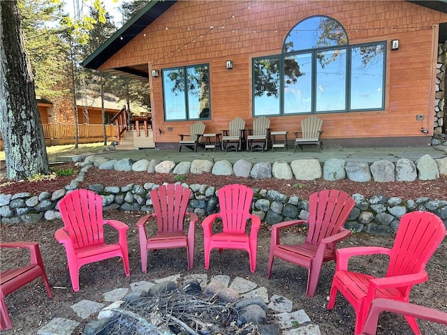 exterior space with fence and a patio