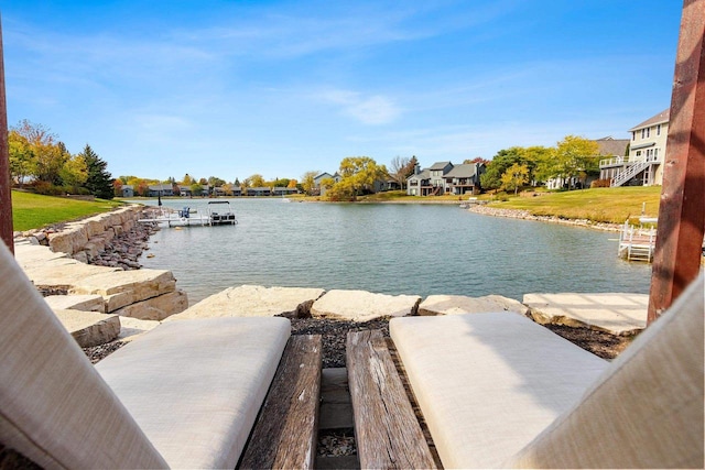view of water feature featuring a boat dock