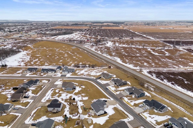 view of snowy aerial view