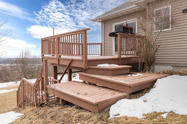 wooden deck with stairs