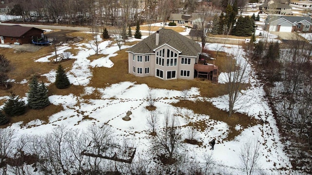 view of snowy aerial view