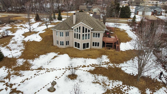 view of snowy aerial view