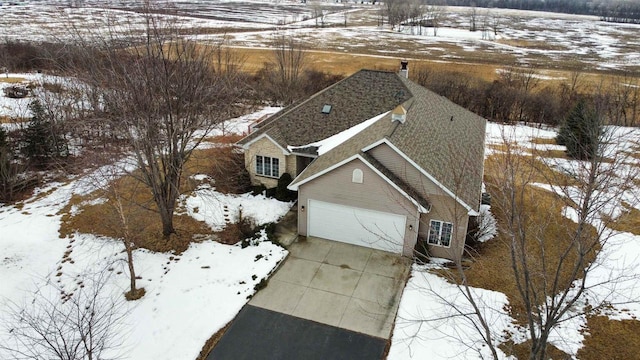 view of snowy aerial view