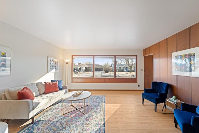 living room with light wood-style floors