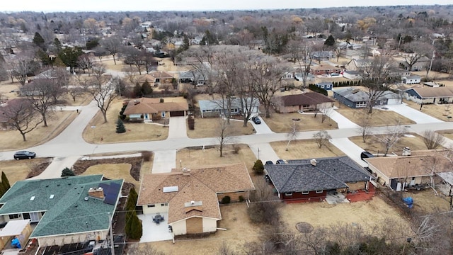 bird's eye view with a residential view