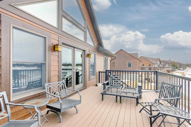 N8111 Castaway Dr, New Lisbon, WI 53950 - wooden terrace with a residential view