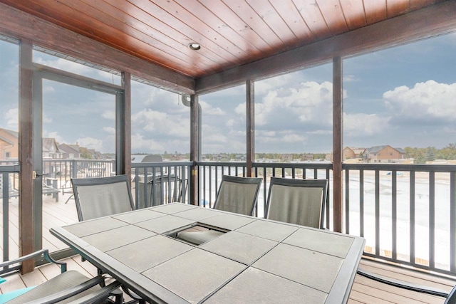 N8111 Castaway Dr, New Lisbon, WI 53950 - sunroom / solarium with wood ceiling and a healthy amount of sunlight