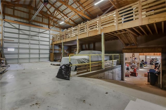 garage featuring metal wall