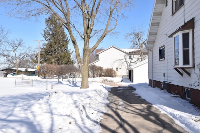 view of snowy yard