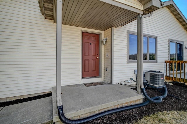 entrance to property with central air condition unit