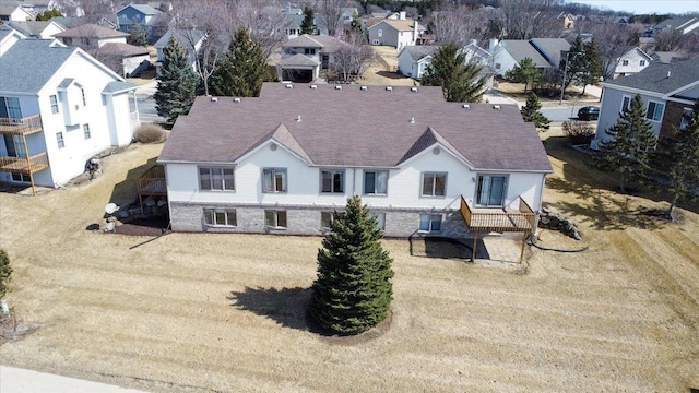 aerial view with a residential view