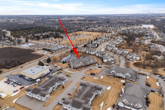 aerial view featuring a residential view