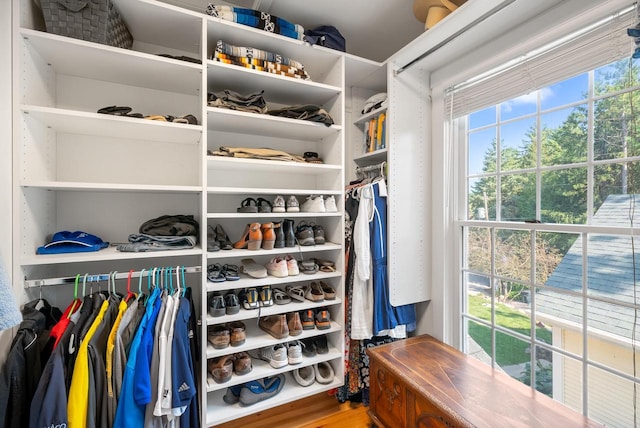 view of walk in closet