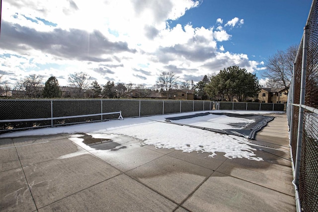 view of pool featuring a fenced in pool, a patio area, and fence