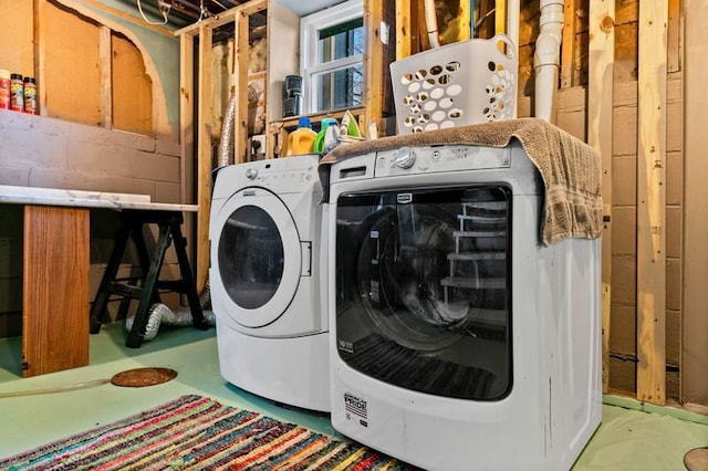 laundry room featuring laundry area and washing machine and dryer