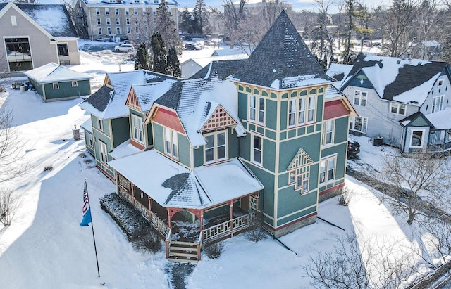 view of snowy aerial view