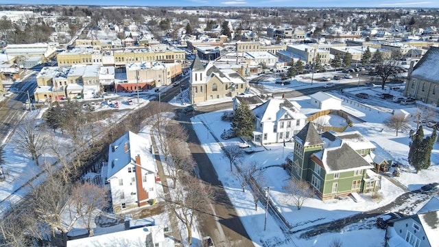 205 State St, Ripon, WI 54971 - snowy aerial view featuring a residential view