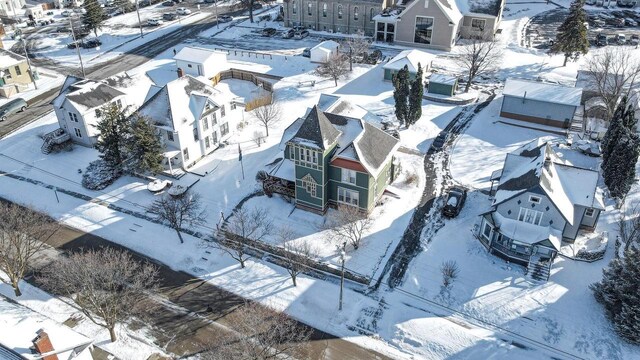 205 State St, Ripon, WI 54971 - snowy aerial view featuring a residential view