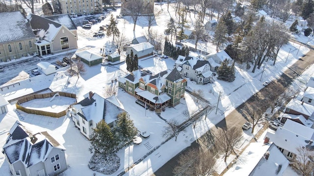 205 State St, Ripon, WI 54971 - snowy aerial view with a residential view