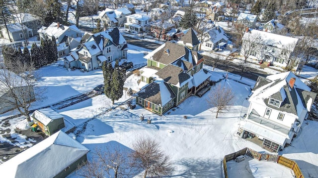 205 State St, Ripon, WI 54971 - snowy aerial view with a residential view