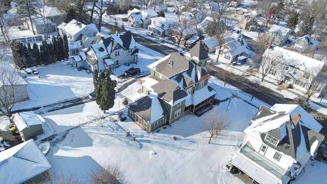 205 State St, Ripon, WI 54971 - snowy aerial view with a residential view