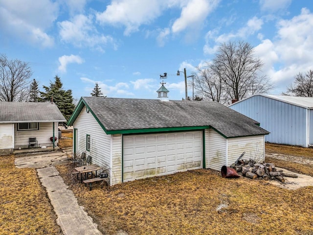 exterior space with an outbuilding