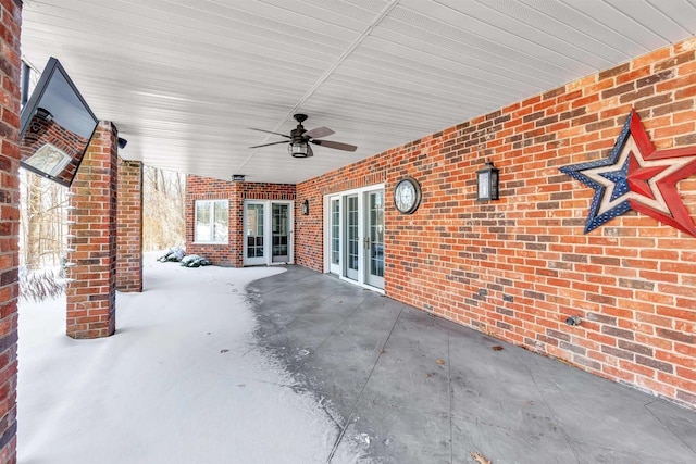 view of patio / terrace featuring a ceiling fan