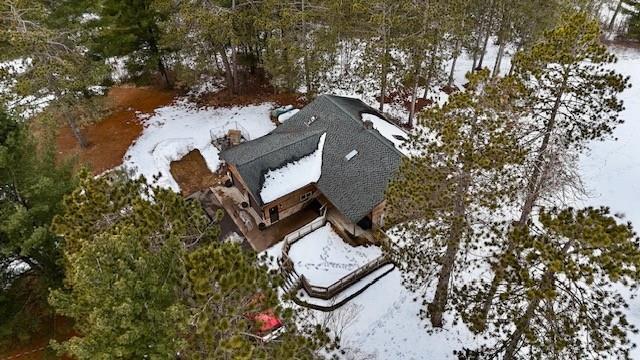 view of snowy aerial view