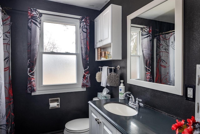 bathroom with toilet and vanity