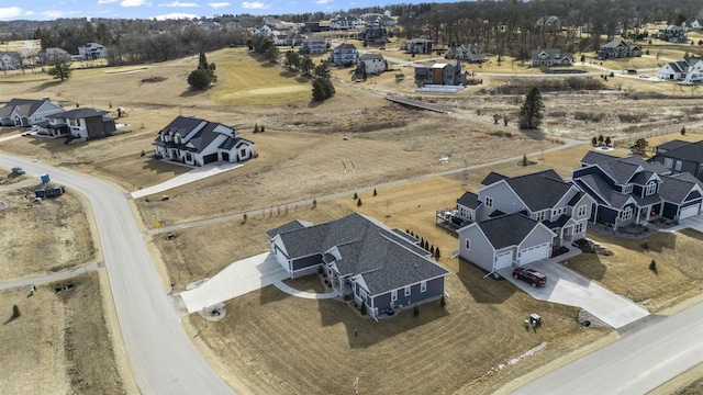 aerial view with a residential view