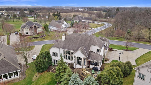 bird's eye view with a residential view