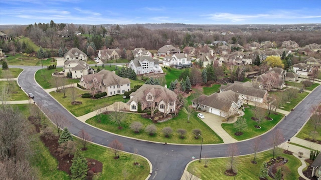 drone / aerial view with a residential view